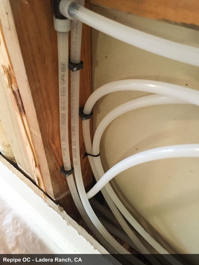 Repipe project photo - Ladera Ranch, CA home pipes before or after replacement by Repipe OC